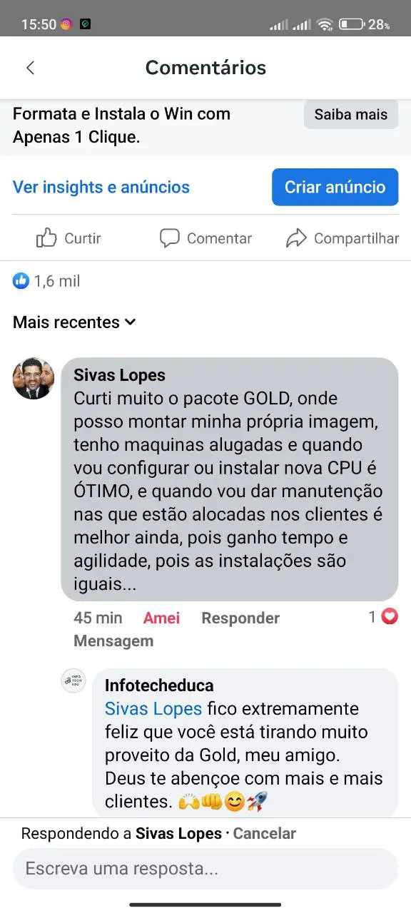 Depoimento real cliente GOLD