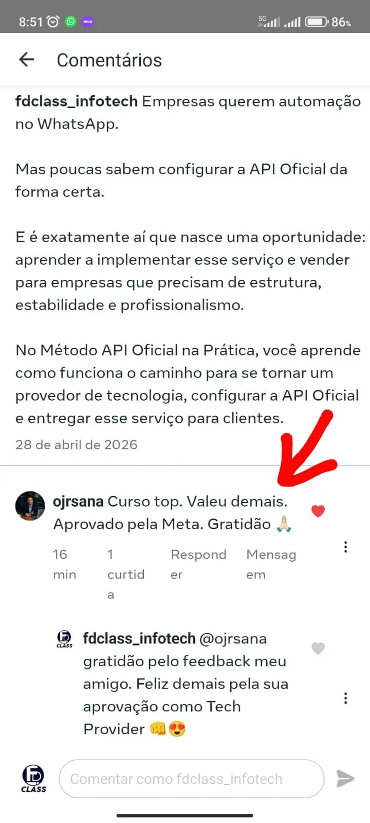 Depoimento de aluno da Certificação Tech Provider Pro